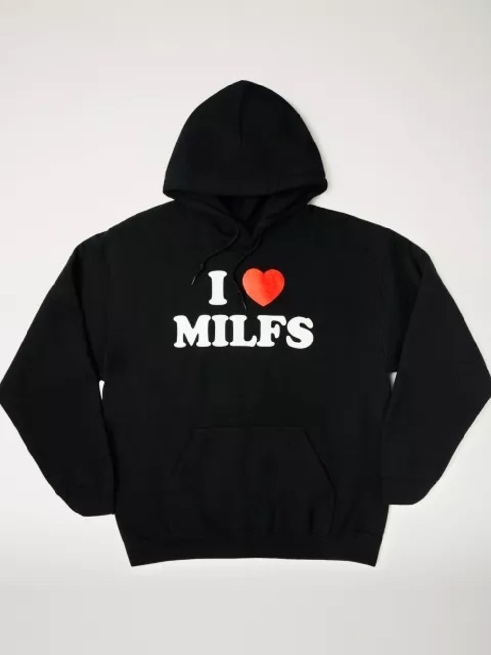 Black Hoodie with Red Heart Graphic - Statement Pullover